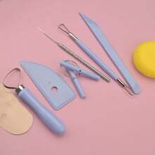 8pcs Ceramic Craft Tool Set With Wooden Handles - Includes Carving Knife, Scraper Etc., Suitable For DIY Pottery And Clay Art - Multicolor - View 10
