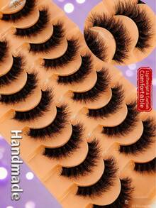 7 Pairs Soft, Fluffy & Natural 3D Mink False Eyelashes Makeup Set, Mink Eyelashes Extension, Short Eyelashes