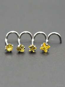 4pcs/Set Fashionable, Elegant & Minimalist Nose Rings Suitable For Women's Daily Wear