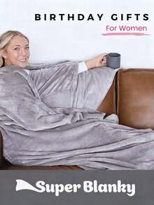 女士可穿戴毯，成人可穿戴毯，送给女朋友的礼物，法兰绒家居保暖可穿戴毯，舒适柔软的沙发毯，成人礼物，外套披肩，懒人必备，适合冬季、秋季、春季，居家必备浴袍