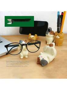 1pc Slouchy Phone Holder, Horizontal Cat Eye Glasses Rack, Office Pen Holder Storage Box, Student Desk Resin Crafts Decor Room Decor Home Decor Ornaments Home Miniature Things