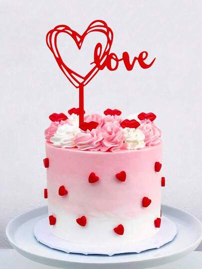 24pcs Multi-Occasion Cake Decorative Picks, Happy Birthday & Valentine's Day Cake Toppers, Baking Display Accessories, Party Cake Decorations