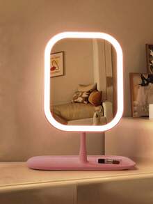 LED化妆镜，3种灯光模式，触控操作，便携式支架，可折叠收纳，旅行化妆镜，可充电电池，LED化妆镜，母亲节礼物，生日礼物，圣诞礼物（送给她），家居装饰，返校宿舍装饰，学习用品