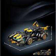 1 Set 1:20/1000pcs Cyberpunk Style Remote Control Racing Car Building Blocks, Cool V12 Supercar, RC Car Assembly, Black Warrior RC Building Blocks Car, Collectible Black Remote Control Racing Car Building Blocks Set, Collectible Toy Gift, Cyberpunk Black V12 Building Blocks RC Assembly Toy, Comes With Storage Container, Excellent Gift For Friends And Family For Christmas, Easter, New Year, Valentine's Day