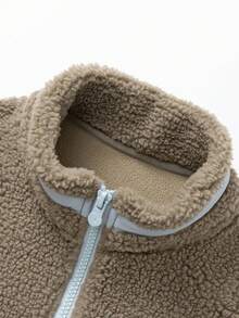 mini bala 2025年秋季新款儿童防静电抓绒外套，保暖户外款式