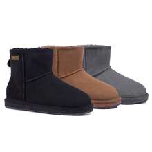 UGG auzland sheepskin UGGauzlandsheepskin Australian Mini Classic Boots Men Women Unisex Premium Sheepskin Wool Water Resistant Ankle Boots Suede Upper Chestnut - Hạt dẻ - Xem 1