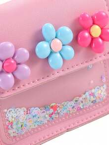 This Crossbody Bag Features Adorable And Playful Floral And Pearl Details, Making It A Must-Have Fashionable Handbag For Both Moms And Independent Girls. It Is Perfect For Valentine's Day, Parties, Or As A Gift For The Special Lady In Your Life. - Multicolor - View 4