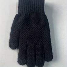 1 Piece European And American Adult Men Women Thin Fleece-Lined Thickened Touchscreen Gloves Outdoor Hiking Casual Decorative, Ideal Mother's Day 2026 Gift For Mom Best Mom Unique Sentimental Heartfelt Thank You Mom Gift, Mothers Day Accessories Surprise Gift For Mommy Grandma Mum - Black - View 1