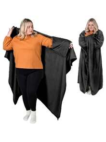 女士可穿戴毯，成人可穿戴毯，送给女朋友的礼物，法兰绒家居保暖可穿戴毯，舒适柔软的沙发毯，成人礼物，外套披肩，懒人必备，适合冬季、秋季、春季，居家必备浴袍