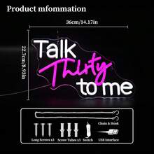 Talk Thirty To Me Neon Sign Led Neon Lights Neon Signs For Wall Decor Light Up Sign For Birthday Party Club Gift,TalkThirtytoMe - TalkThirtytoMe - View 4