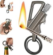 El encendedor de llavero infinito, ideal para amantes de la naturaleza: reutilizable, llavero múltiple, abridor de botellas. Impermeable, Portátil-Ideal para Camping, Senderismo, BBQ, Supervivencia, Aventuras de Ligniting (1Pc) - Gris-1 - Ver 13
