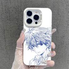 Line-Art EVA Case for  17 ProMax – 16 Color-Silver, 15 Silicone, 14 Men/12 Women,  13 New 8 Soft XS Premium Plus Full-Cover 11 Shockproof Mini Shell – Asuka 12, Rei 11, Shinji 10, Kaworu 9 Anime 7, JP Style 6, Series 5 Collectible - transparente - Ver 5