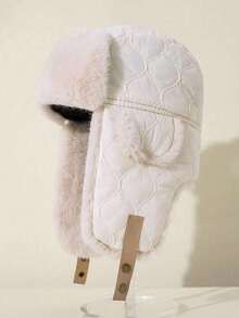 1pc Soft Thick Women Earflap Hat, Warm Windproof Cycling Cap, Fashion Versatile, Autumn/Winter