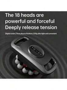 18支按摩枪深入组织，拥有9档力度和9种模式。这款无线电动敲击按摩工具适用于背部、颈部、肩部、手部、腿部、足部以及全身肌肉。它们是送给男士、女士、父母的理想礼物。 - 灰色 - 查看 5