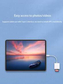 2-In-1 High-Speed Data Transfer Card Reader, Supports TF/SD Cards, Convertible Type-C/Lightning Interface, OTG Function - White - View 3