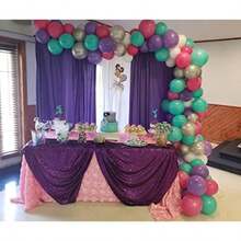 QueenDream 60x102 Inch sequin tablecloth for wedding and party decor-Silver(152.4 x 259.1 cm (Rectangular) Morado) - Multicolor - Ver 2