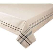 DII 100% algodón, Lavable a máquina, Mantel Individual a Rayas francesas para cenas, Verano y picnics Aire Libre, Nautical Blue Stripes, Tablecloth - 60 x 84, 1(213.4 x 152.4 cm (Rectangular) Gris pardo con Negro) - Multicolor - Ver 2