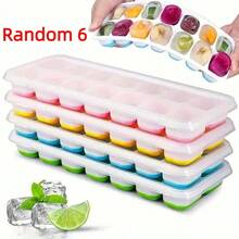 1/4/6pcs Ice Cube Trays, Multifunctional Household Chocolate Mold With Removable Lid, Stackable Ice Tray With Cover, For Freezer, Cocktail, Whiskey, Kitchen Essentials, Apartment Must-Haves - 14-grid Ice Mold - View 20