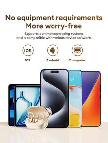 Lenovo 联想 RS101 蓝牙耳机，耳挂式，非入耳式，降噪，高清麦克风，蓝牙 6.0，环绕立体声，适合音乐、游戏、跑步和运动，适用于智能手机和电脑的无线耳机 - 白色 - 查看 10