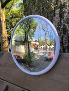 1 pieza Espejo de pared decorativo convexo y redondo - Espejo horizontal de Body entero, marco de plástico, sin necesidad de alimentación eléctrica | Adecuado para la decoración de la sala de estar, dormitorio, entrada, baño, puede usarse como espejo de vestir y espejo para selfies, decoración de habitaciones, decoración de vestidor, decoración de estudio, adecuado para dormitorio y sala de estar, sin decoración de plumas, colocación horizontal, decoración del hogar moderna, accesorio de habitación - Multicolor - Ver 19