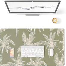 Colorful Star Palm Tree Silhouette Large Desk Mat, Boho Office Desk Pad Leather Keyboard Mouse Pad, Minimalist Waterproof Desk Accessories, XXL Non-Slip Gaming Mousepad Desk Cover Décor 31.5"X15.7" - ColorG - 查看 1