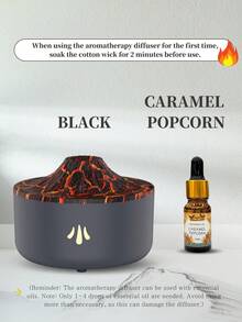 300毫升 白色/黑色 7色火焰香薰加湿器，带精油功能，USB供电桌面火焰雾化加湿器，适用于卧室客厅，装饰香薰氛围灯，可作为朋友生日节日礼物 - 彩色 - 查看 16