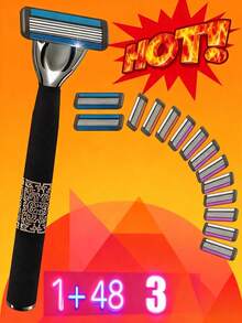 Men's Manual Safety Shaver, With 6 Layers Of Sharp Razor Blades For Smooth Shaving, An Ergonomic Manual Designed Shaving Tool That Provides An Instant Shaving Experience, Making You Feel Refreshed. It Is A Men's Shaving Tool That Is Easy To Clean, Easy To Install, Affordable And Durable.