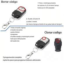 Llavero De Control Remoto Inalámbrico, 4 Controles Universales Para Puertas 433 Mhz Clonador, Control Remoto De Clonación Universal, Para Controlar Tus Dispositivos Coches Casas, Mando Garaje Universal - Negro - Ver 7