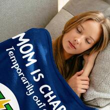 TTJM Funny Christmas Birthday Gifts For Mom- Mom Is Charging Blanket- New Moms Gifts For Women Super Soft Blanket Throw For Napping Travel 60 *50 - 藍色 - 查看 2