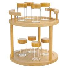 Rotating Bamboo Spice Rack With 8 Glass Jars - 竹子 - 查看 2