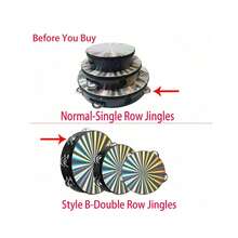 1pc 6/8/10inch Handheld Tambourine, Double Row Jingles Orff Percussion Instrument, For Ktv, Parties Atmosphere Holiday Gifts,Single Row Jingles Tambourine,Musical Instrument - Multicolor - View 3