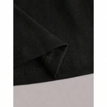 Remidoo Women's Solid Round Neck Puff Long Sleeve Shirt Tops - XL + negro - Ver 5