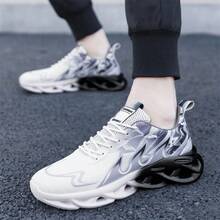 Men's Plus Size Casual Shoes Gradient Sneakers - 白黑 - 查看 4