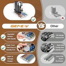 Capsulas de cafe con soporte acrilico PETG Cajon compatible con capsulas  Vertuo y capsulas  40 capsulas de almacenamiento - Transparente - Ver 7