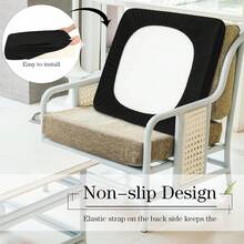 Newwiee 8Pcs Patio Cushion Covers Stretch Outdoor Cushion Cover Replacement For Patio Furniture Sofa Couch Slipcovers, Soft Flexibility Washable Furniture Protector(Waterproof Pure,Black),One-Size,BlackWaterproofPure - 黑色防水純 - 查看 6