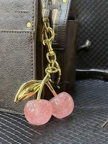 New Fashion Crystal Cherry Pendant Metal Key Chain, Suitable For Daily Wear, For Bag Accessories, Can Send Family Gifts, Friends Gifts, Classmates Gifts, Lovers Gifts, Birthday Gifts, Teachers Gifts, Souvenirs - Multicolor - View 11