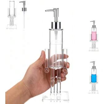 胡桃夹子造型洗手液瓶，圣诞胡桃夹子造型洗手液瓶，透明亚克力可填充乳液泵，装饰性强，厨房浴室台面配件，圣诞节节日装饰礼品