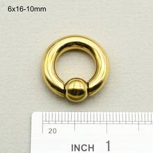 1 szt. Złoty pierścień PVD ze stali chirurgicznej PA, duży rozmiar, pierścienie z koralikami sprężynowymi, kulki BCR do przekłuwania nosa, kolczyki do przegrody nosowej dla mężczyzn i kobiet, biżuteria do ciała, 00G, 0G, 2G, 4G, 6G, 8G, 10G, 12G, średnica 10-22 mm
