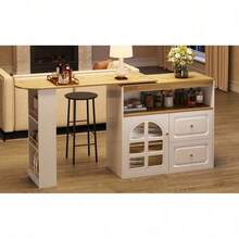 Bar Tables - White + MDF - View 7