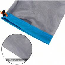 Nylon Mesh Stuff Storage Sack Drawstring Mesh Bag Camping HikingS - Blue Almacenamiento En Camping Mesh Dive Bag - Azul S - Ver 4