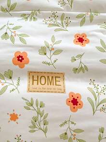 3pcs/Set Korean Style Floral Print Bedding Set, Soft Microfiber Fabric With Cloud-Like Texture, Machine Washable & Removable, Tie-Down Corners, (1 Duvet Cover + 2 Pillowcases), Single/Double Size, Comforter & Pillow Insert Not Included