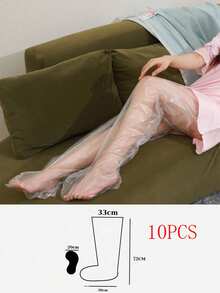 10/20只/包 一次性透明塑料足部护理膜袜，足膜，泡脚袜，试穿鞋套 - 透明 - 查看 8