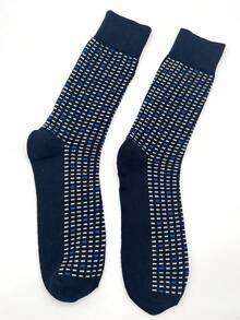 Calcetines de caballero clásicos con rayas, lunares, patrón cuadrado, calcetines planos, calcetines casuales, calcetines hasta el tobillo, calcetines de media caña, para todas las estaciones - Multicolor - Ver 17