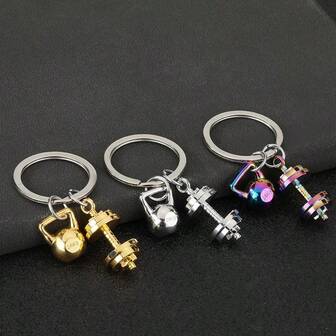 1pc Dumbbell Charms Keychain Accessories, Car Keychains, Bag Accessories,Dumbbell Charms For Handbags Backpack Gym Bag Accessories For Women Men Best Friend Powerlifting Gifts For Friends Perfect For Party Gifts, And Gifting To Friends