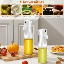 Pulverizador de aceite de cocina, pulverizador de aceite de oliva de vidrio de 300 ml, pulverizador de aceite de oliva continuo con control de porciones, utensilio de cocina para freidoras de aire, preparación de ensaladas. - Negro - Ver 6