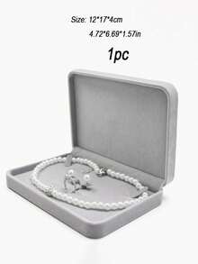 1件裝奢華PU皮革天鵝絨珠寶收納盒，19x19cm大容量戒指項鍊耳環手鍊儲物盒，珠寶展示旅行收納盒，極簡設計，適合女性的生日、婚禮、聖誕、新年禮物 - 香檳色 - 查看 15