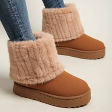 Botas Deportivas De Ocio Para Mujer Con Forro De Felpa Para Decoración Del Hogar. - 駝色 - 查看 5
