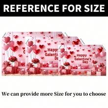 One Valentine's Day Decorative Banner Backdrop, Romantic Party Backdrop With Heart-Shaped Balloons And Roses, Perfect For Photography, Celebrations, And Themed Parties. Made Of Durable Polyester Fabric, Suitable For Indoor And Outdoor Use. Valentine's Day Decoration, Available In Multiple Sizes. - Multicolor - View 10