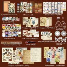 Scrapbooking Supplies Kit, Vintage Botanical Aesthetic Scrapbook Kit Bullet Junk Journal, Stationery, A6 Grid Notebook, Flower Journaling Supplies, Birthday Teen Women - Butterfly - 查看 2