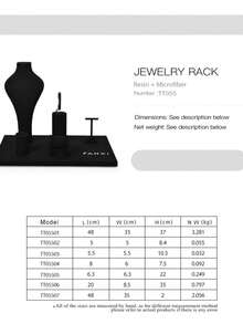 Oirlv 1 st helsvarta premium smyckesställ för ringar, örhängen, klocka och halsband, skyltdocka för huvud, hals, skyltdocka och halsband, disk för smyckesställ - Svart - Visa 4